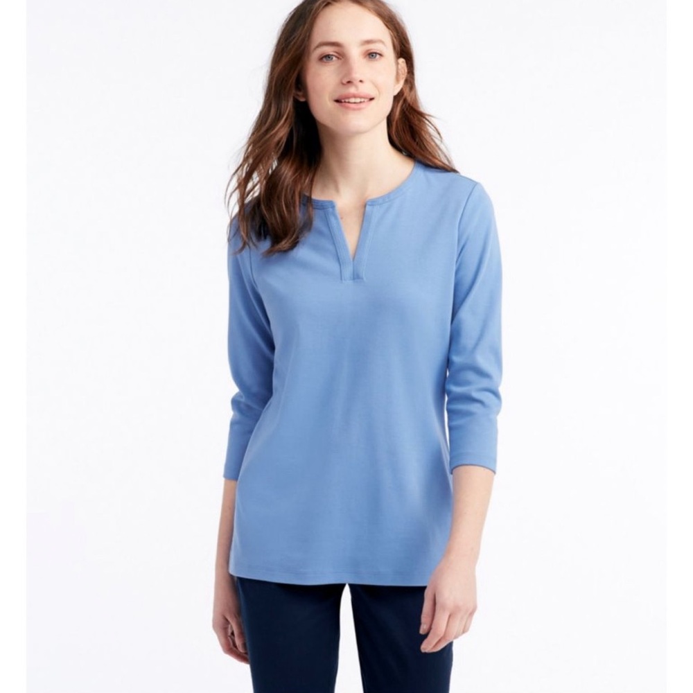 NWT L.L. BEAN Light Blue 3/4‎ Sleeve Tunic